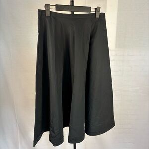 Aspesi Black Cotton A-Line Midi Skirt  w/ Pockets 42